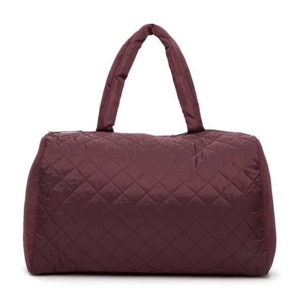 DSW Burgundy Puffy Weekender Duffle Tote Bag - Picture 1 of 9